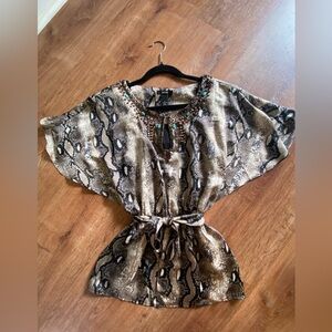 Alfani Snake Print Dress with Brown and Black Tones